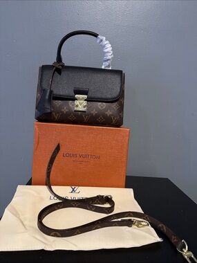Fashion Brown LV Monogram and Black Top Handle Satchel